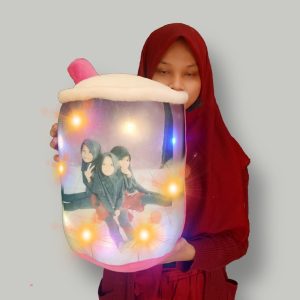 Boneka Boba XL Custom Foto + Lampu LED – Kado Ulang Tahun